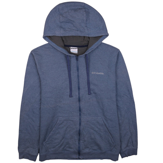 Columbia Mens Blue Full Zip Hoodie L Outdoor Cotton Blend