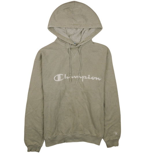 Champion Mens Beige Pullover Hoodie L Regular Fit Vintage Sportswear