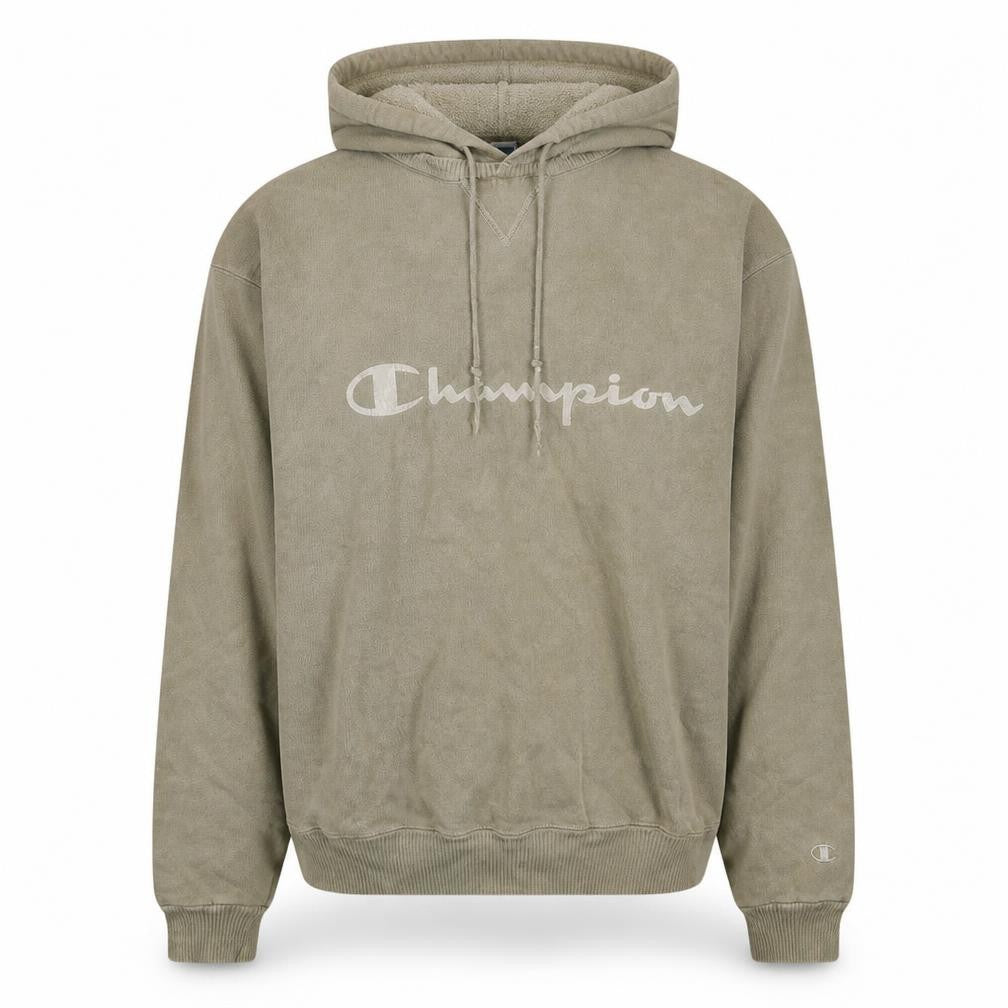 Champion Mens Beige Pullover Hoodie L Regular Fit Vintage Sportswear