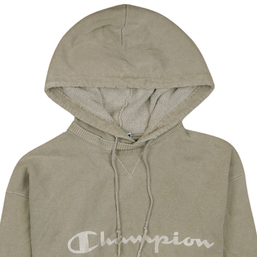 Champion Mens Beige Pullover Hoodie L Regular Fit Vintage Sportswear