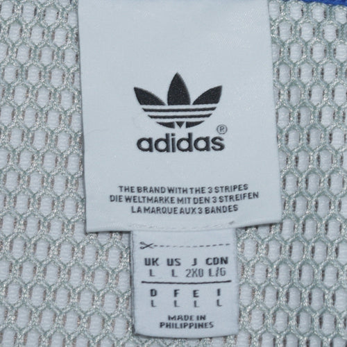 Adidas Men's White Mesh Logo Pullover Sweatshirt Size L