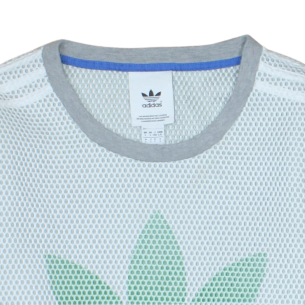 Adidas Men's White Mesh Logo Pullover Sweatshirt Size L