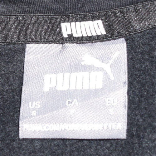 Puma Men's Black Small Pullover Hoodie with Logo Fleece
