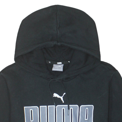 Puma Men's Black Small Pullover Hoodie with Logo Fleece