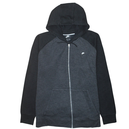Nike Men's Grey Full Zip Hoodie XL Cotton Blend Lightweight