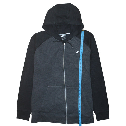 Nike Men's Grey Full Zip Hoodie XL Cotton Blend Lightweight