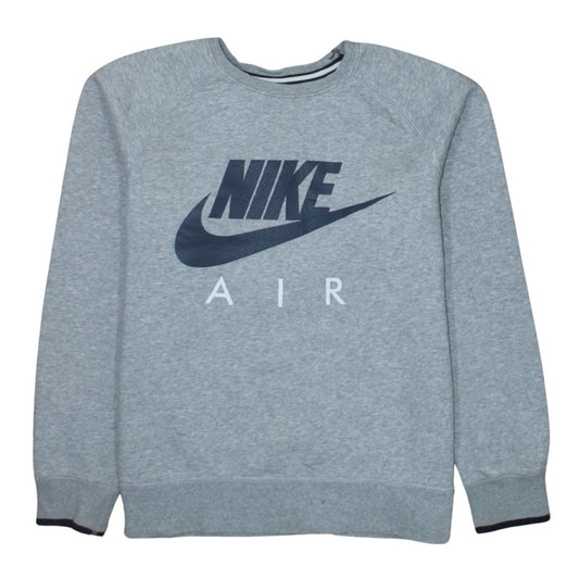 Nike Men's Grey Air Logo Crew Neck Pullover Sweatshirt Size S