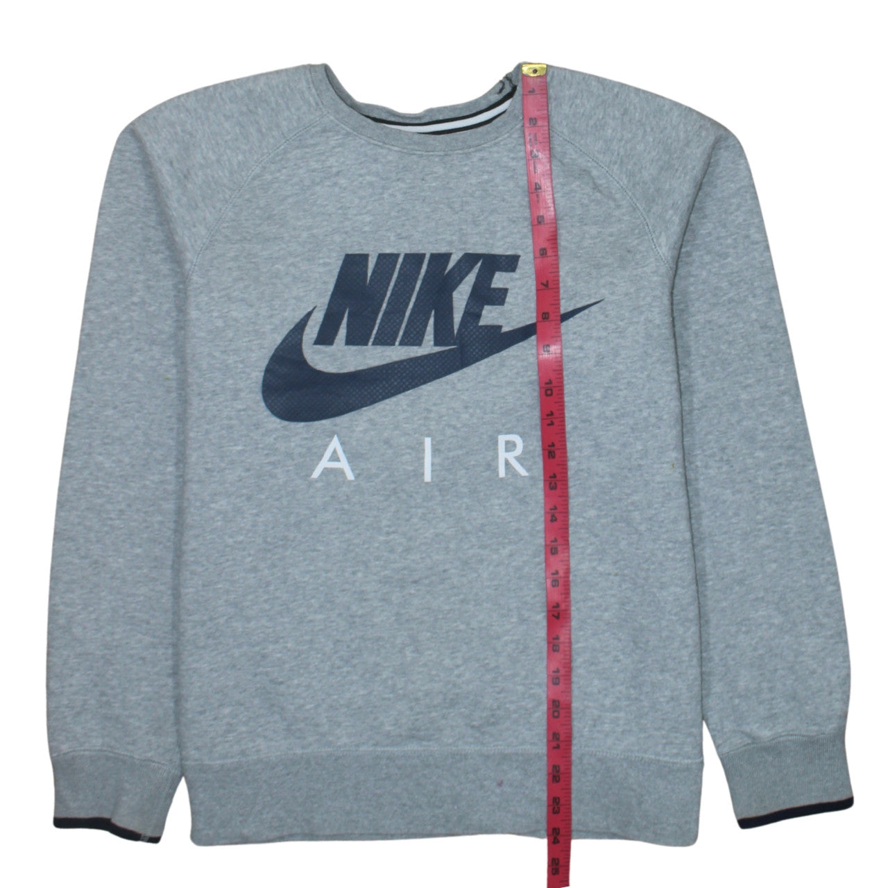 Nike Men's Grey Air Logo Crew Neck Pullover Sweatshirt Size S