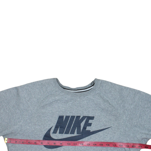 Nike Men's Grey Air Logo Crew Neck Pullover Sweatshirt Size S