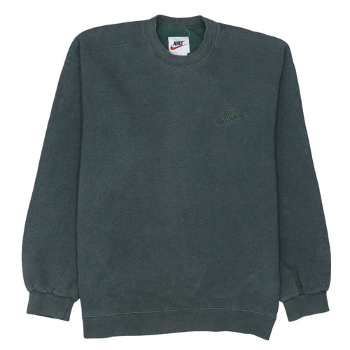 Nike Men’s Green Embroidered Logo Crew Neck Sweatshirt Size M