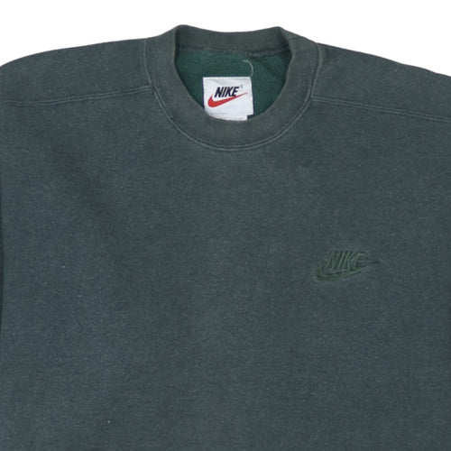 Nike Men’s Green Embroidered Logo Crew Neck Sweatshirt Size M