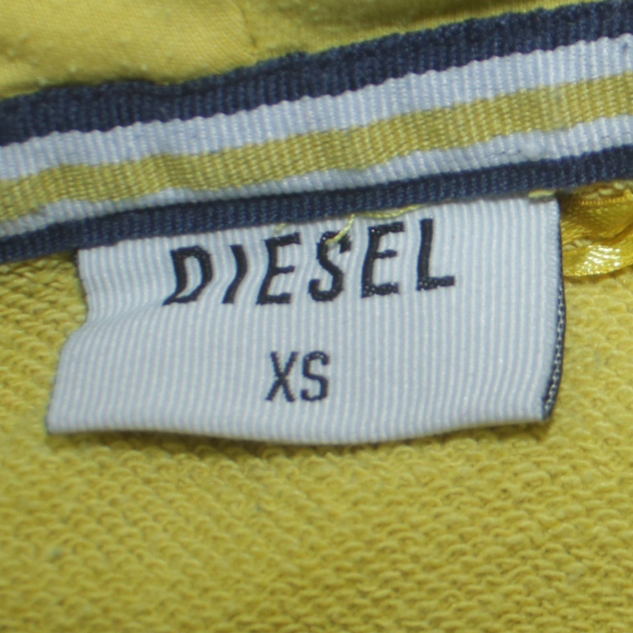 Diesel Teens Yellow XS Full Zip Hooded Sweatshirt with Logo