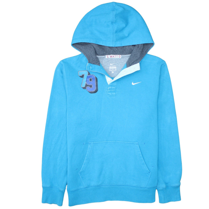 Nike Boys Blue Henley Hoodie XL 13-15 Years Cotton Blend Pullover