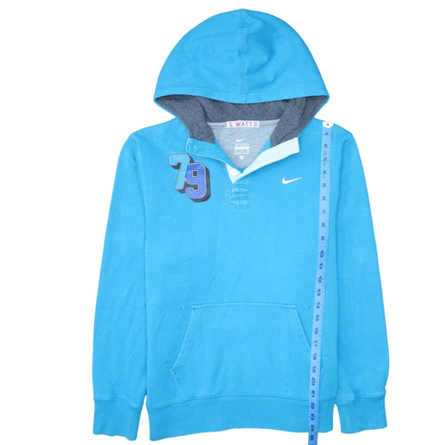 Nike Boys Blue Henley Hoodie XL 13-15 Years Cotton Blend Pullover