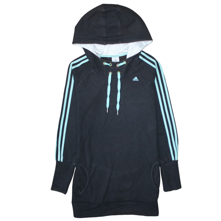 Adidas Womens Black Hoodie Size 12 Pullover Hooded Sports Sweatshirt
