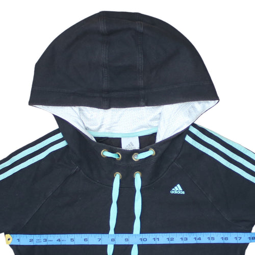 Adidas Womens Black Hoodie Size 12 Pullover Hooded Sports Sweatshirt