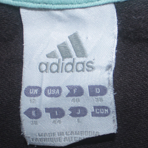 Adidas Womens Black Hoodie Size 12 Pullover Hooded Sports Sweatshirt