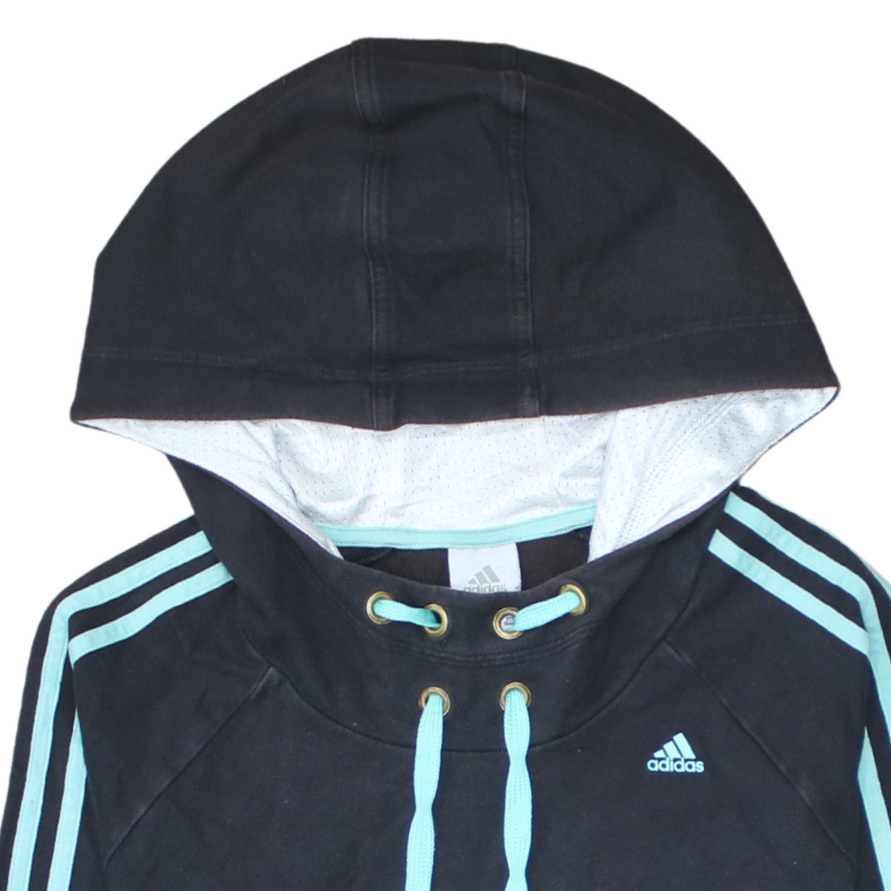 Adidas Womens Black Hoodie Size 12 Pullover Hooded Sports Sweatshirt