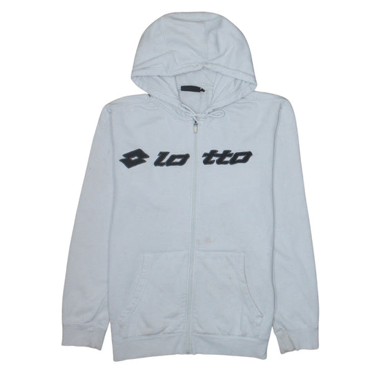 Lotto Men's White Full Zip Hoodie Size L Sports Fleece Sweatshirt