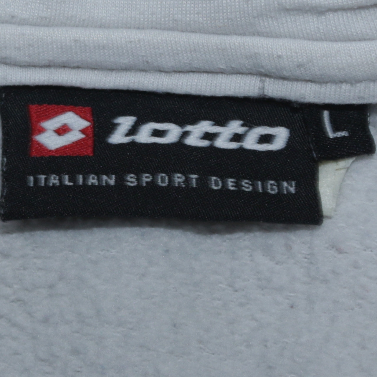 Lotto Men's White Full Zip Hoodie Size L Sports Fleece Sweatshirt
