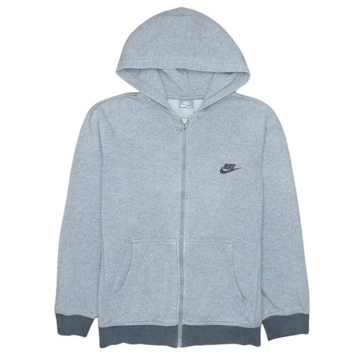 Nike Teens Grey Full Zip Hoodie Sweatshirt L 12/13 Years