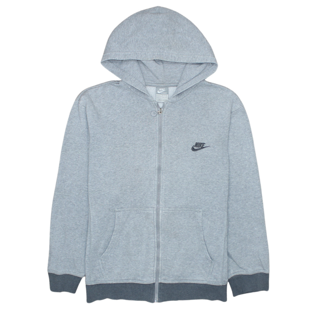Nike Teens Grey Full Zip Hoodie Sweatshirt L 12/13 Years