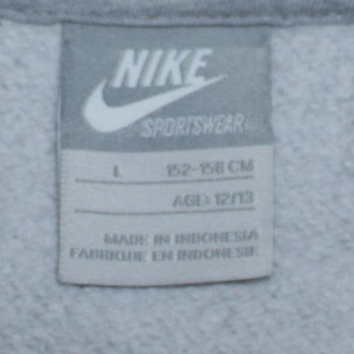 Nike Teens Grey Full Zip Hoodie Sweatshirt L 12/13 Years