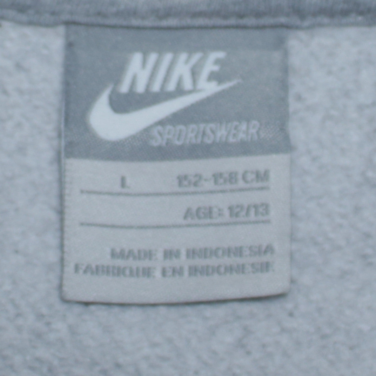 Nike Teens Grey Full Zip Hoodie Sweatshirt L 12/13 Years