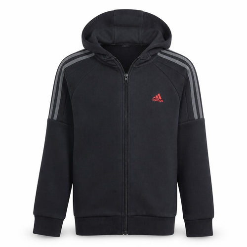 adidas Boys Black Full Zip Hoodie 14 Years Fleece Lined Sportswear