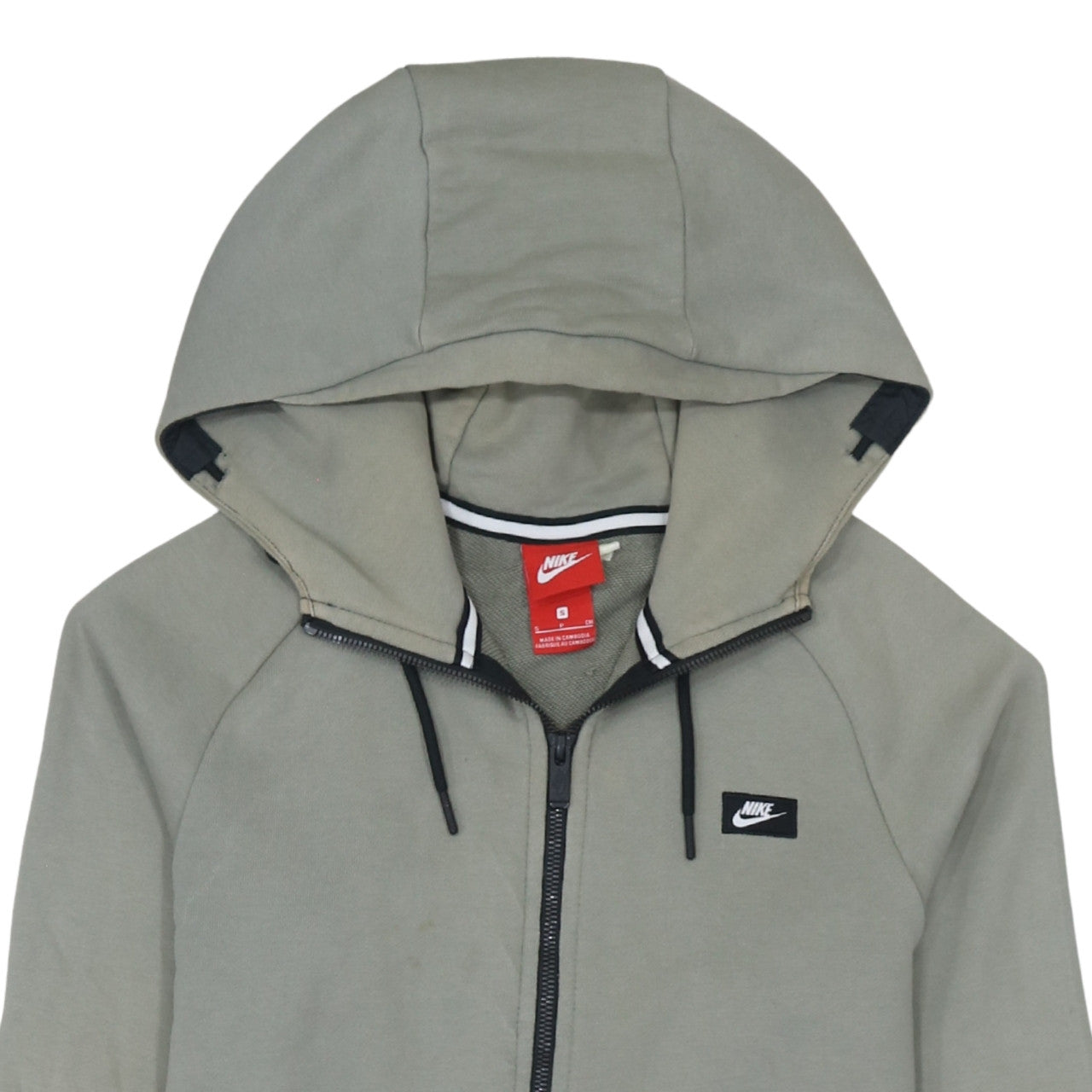 Nike Men's Grey Full Zip Hoodie Small Lightweight Jersey