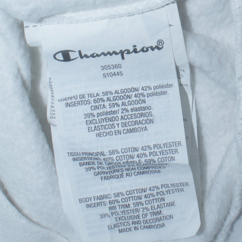 Champion Boys White 2XL Crew Neck Logo Sweatshirt Cotton Blend