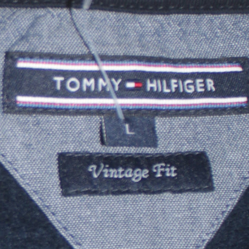 Tommy Hilfiger Men's Blue Vintage Fit Logo Sweatshirt L