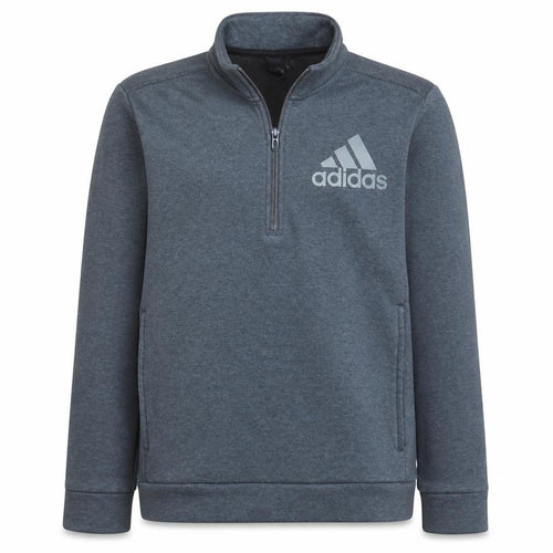 Adidas Boys Grey 13-14 Years 1/2 Zip Sweatshirt Hoodie