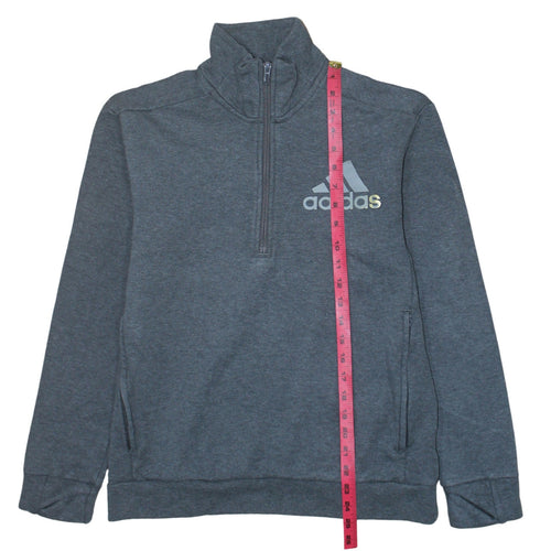 Adidas Boys Grey 13-14 Years 1/2 Zip Sweatshirt Hoodie