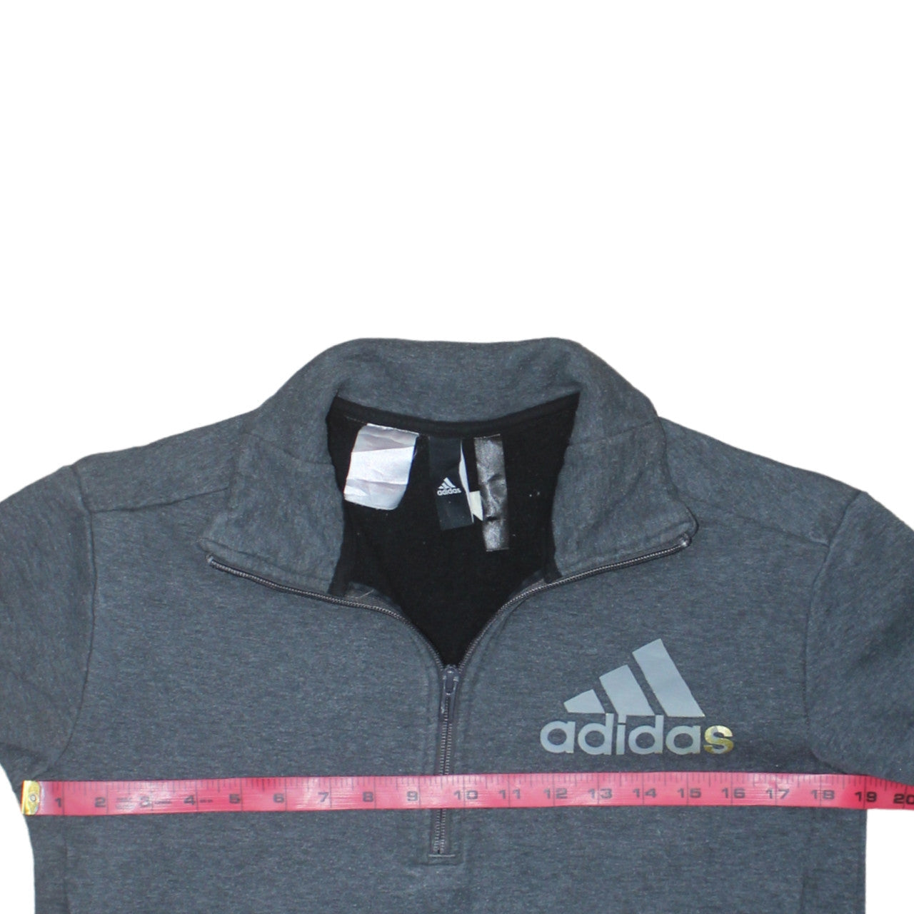 Adidas Boys Grey 13-14 Years 1/2 Zip Sweatshirt Hoodie
