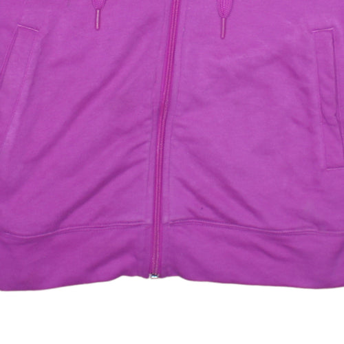 Adidas Women’s Pink Full Zip Hoodie Size 12-14 M Cotton Blend