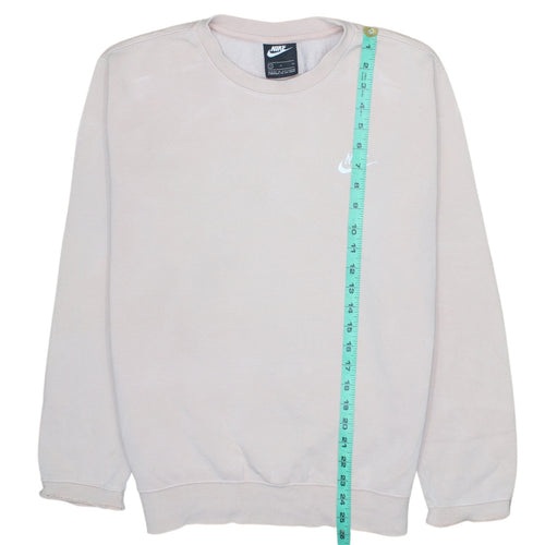Nike Men's Beige Small Pullover Fleece Sweatshirt Crew Neck