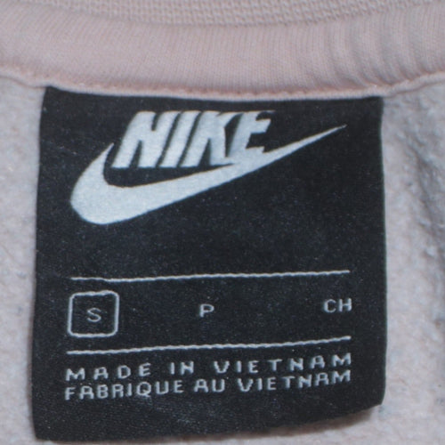 Nike Men's Beige Small Pullover Fleece Sweatshirt Crew Neck
