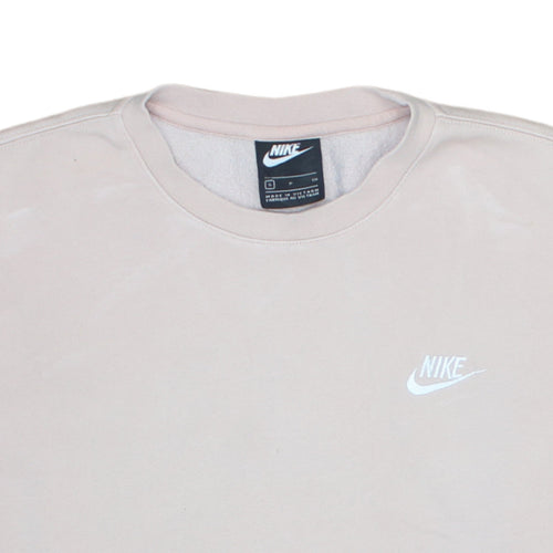 Nike Men's Beige Small Pullover Fleece Sweatshirt Crew Neck