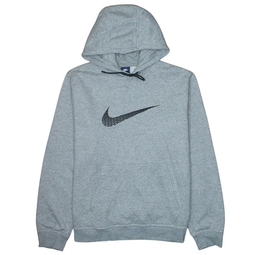 Nike Men's Grey XL Pullover Hoodie with Black Logo