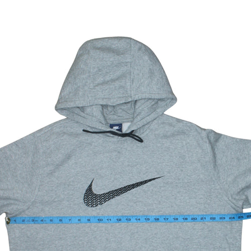 Nike Men's Grey XL Pullover Hoodie with Black Logo