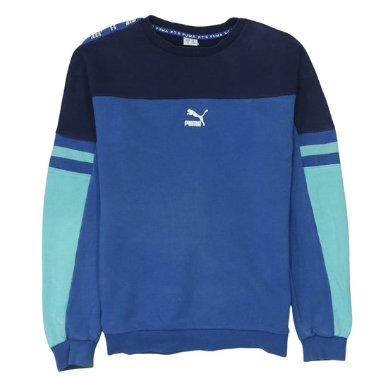 Puma Boys Blue Colourblock Crew Neck Sweatshirt 15-16 Years