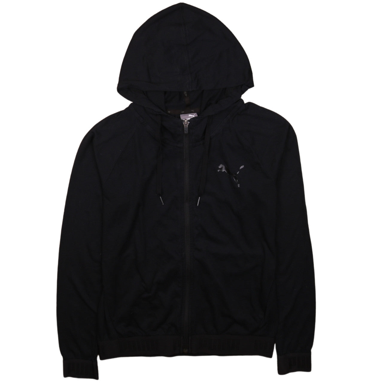 Puma Women's Black Full Zip Hoodie Size 10 Hooded Sweatshirt