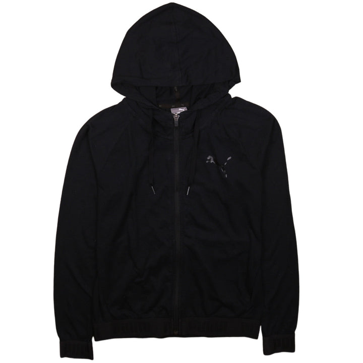 Puma Women's Black Full Zip Hoodie Size 10 Hooded Sweatshirt
