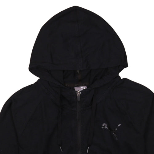 Puma Women's Black Full Zip Hoodie Size 10 Hooded Sweatshirt
