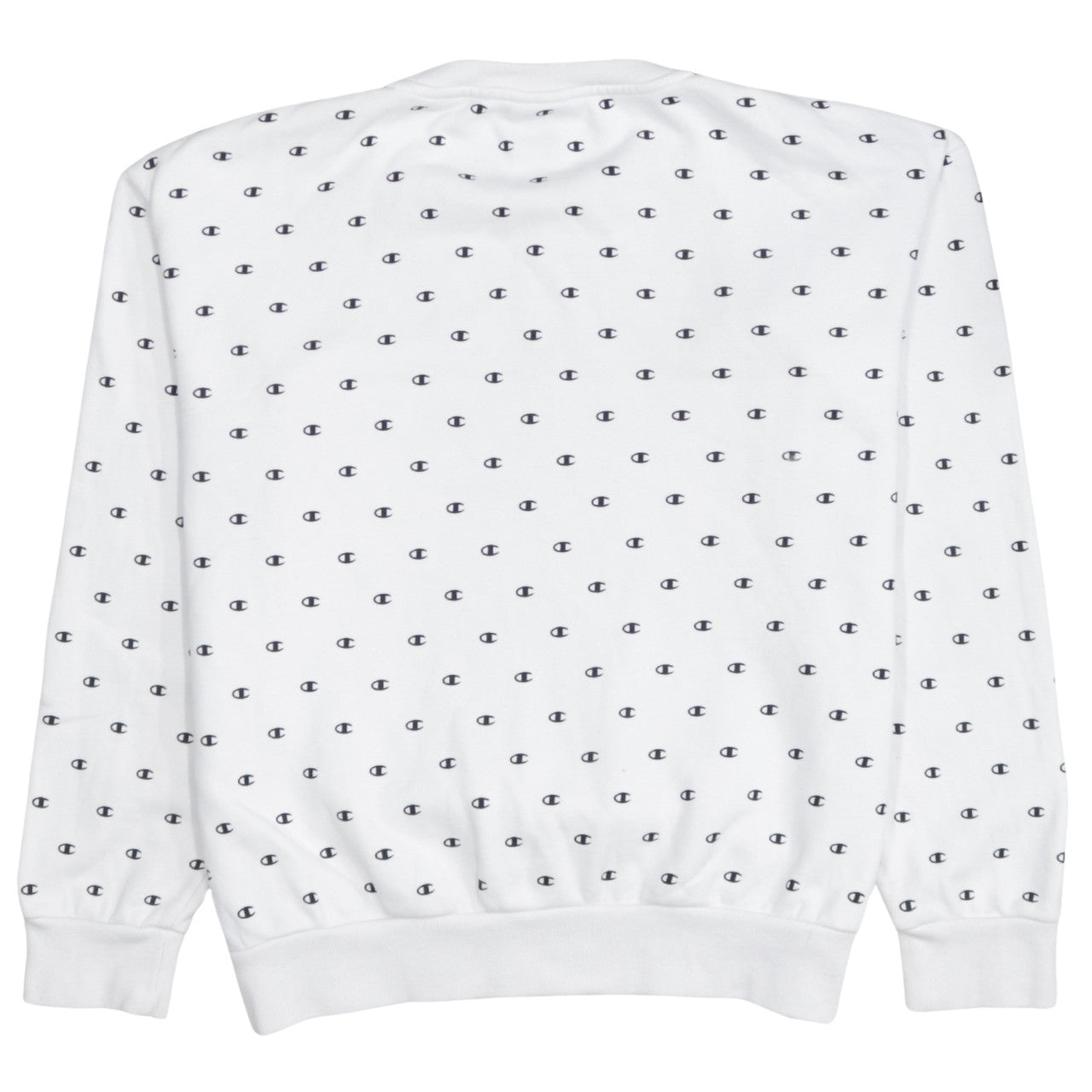 Champion Boys White Medium Sweatshirt All Over Logo Long Sleeve