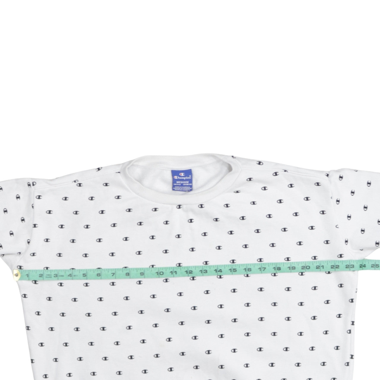 Champion Boys White Medium Sweatshirt All Over Logo Long Sleeve