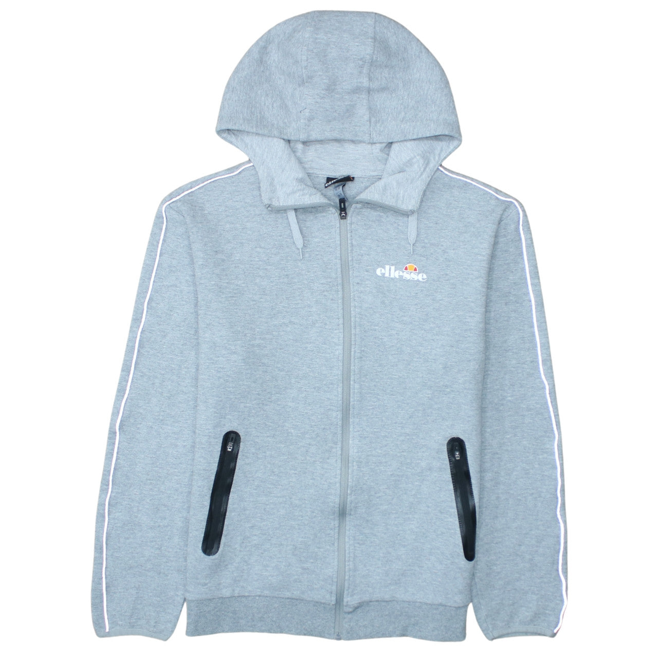 Ellesse Men's Grey Full Zip Hoodie Size M Regular Fit Logo Sportswear