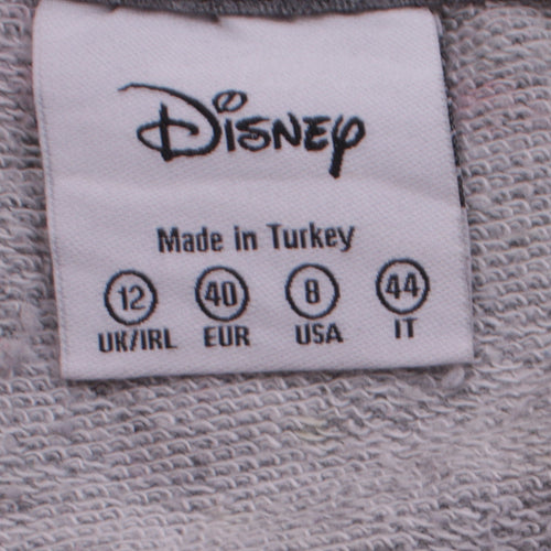 Disney Women Grey Mickey Mouse Pullover Sweatshirt Size 12