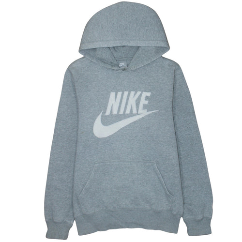 Nike Men's Grey Pullover Hoodie Small Logo Sportswear Sweatshirt